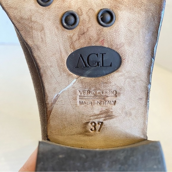 AGL Boots Size 37 US Size 7 Tan Suede Leather Pull On Casual Classic - Picture 13 of 15